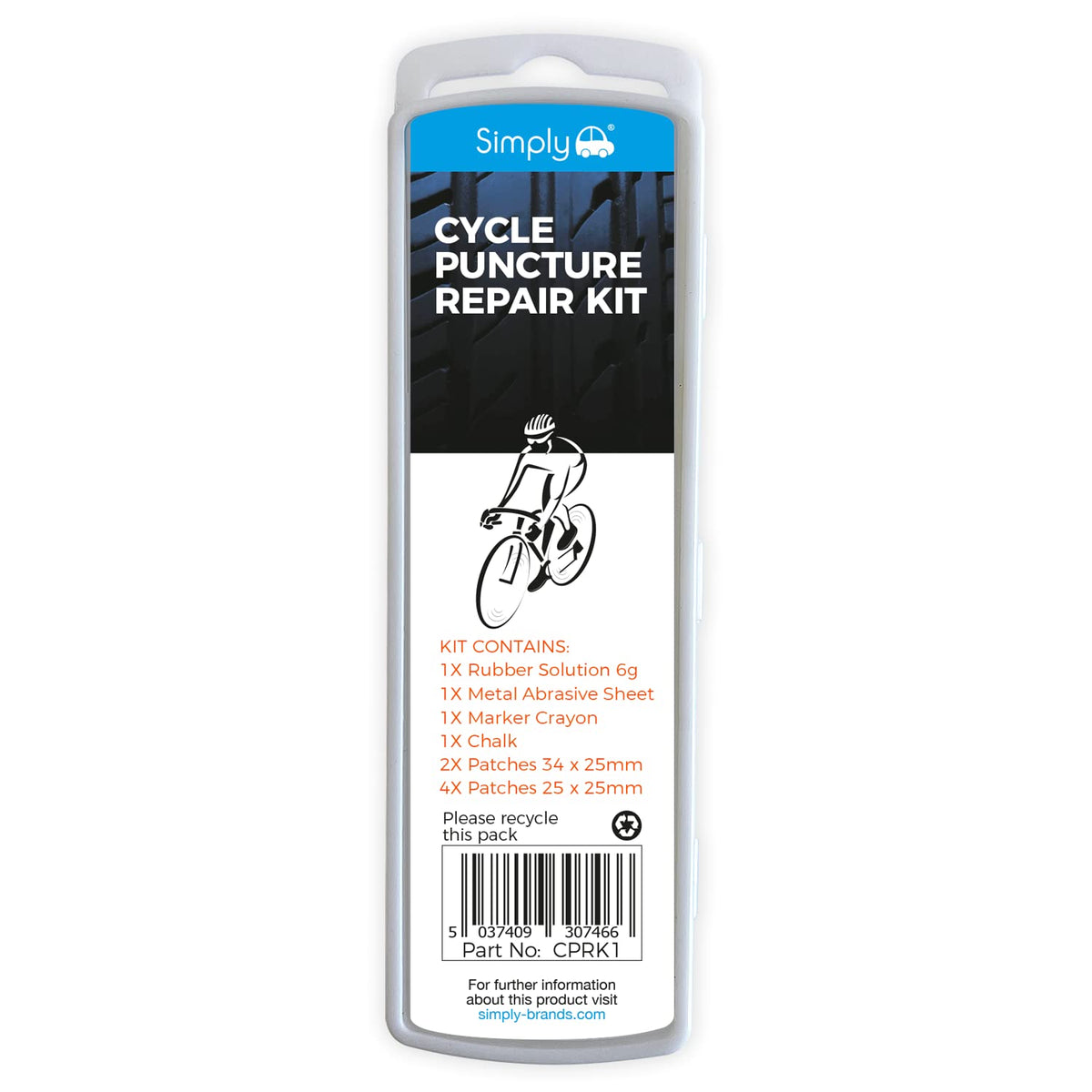Simply CPRK1 Cycle/Bike Puncture Repair Kit for Minor Repairs and Leaks,Black
