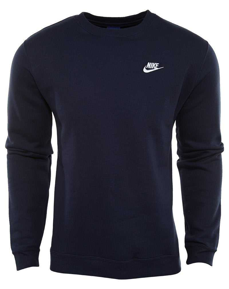 Nike Classic Fleece Sweatshirt, Obsidian/White, Large