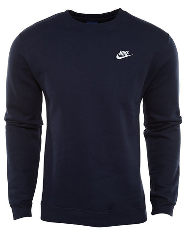 Nike Classic Fleece Sweatshirt, Obsidian/White, Large
