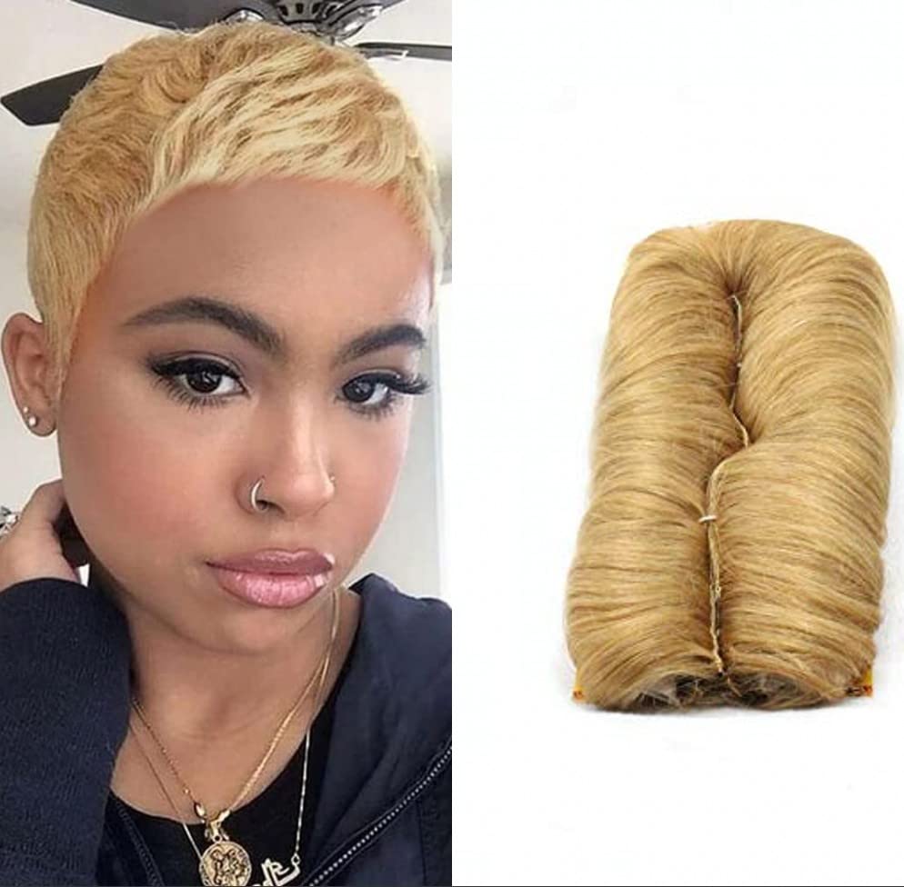 27 Piece Weave Human Hair Short Hair Extensions Multi-Layered Single Weft Natural Hair with Top Closure (27#)