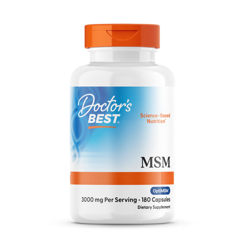 Doctor's Best, MSM with OptiMSM, 1000 mg, 180 Capsules, Highly Dosed, SOYA Free, Gluten Free, Non-GMO, Natural Sulphur