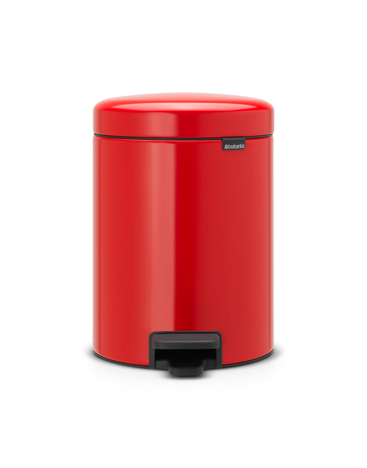 Brabantia New Icon Step Trash Can (1.3 Gal/Passion Red) Soft Closing Kitchen Garbage/Recycling Can with Removable Bucket