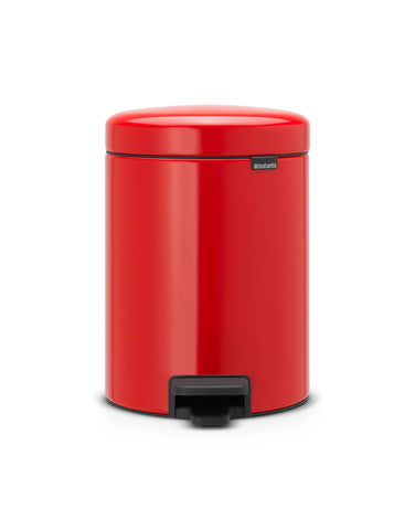 Brabantia New Icon Step Trash Can (1.3 Gal/Passion Red) Soft Closing Kitchen Garbage/Recycling Can with Removable Bucket