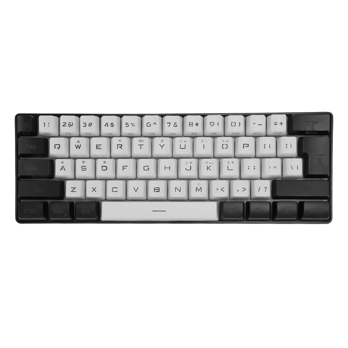 VBESTLIFE RGB Gaming Keyboard, G61 Mini Wired Mechanical Gaming Keyboard 61 Keys LED Backlight Hot Swappable Mechanical Keyboard, for Office Business, Type C Cable (White)