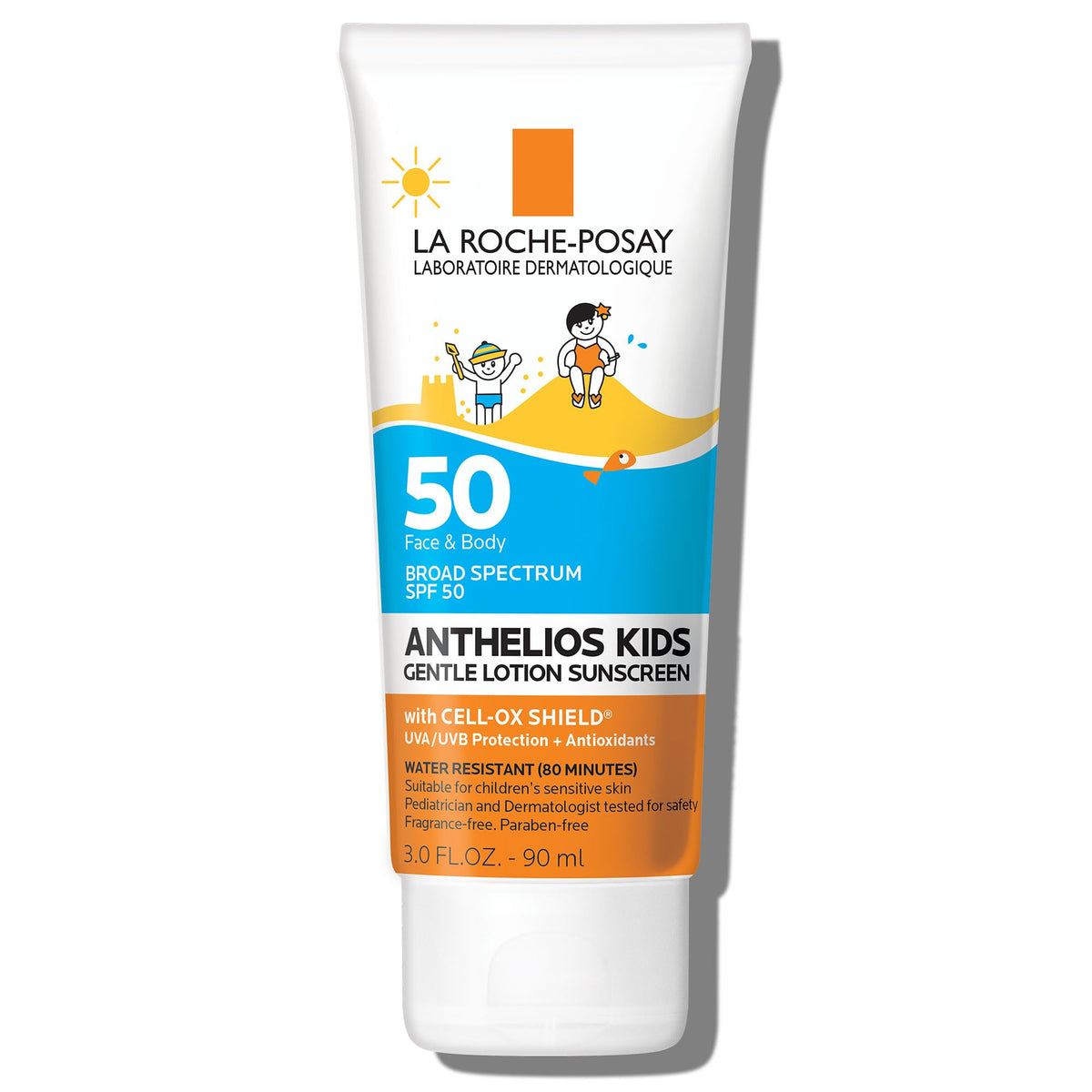 La Roche Posay Anthelios Kids Gentle Lotion Sunscreen SPF 50, Kids Sunscreen for Face and Body, Oxybenzone Free, Pediatrician and Dermatologist Tested