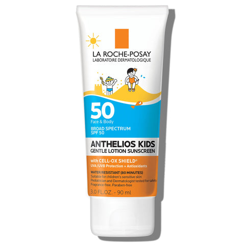 La Roche Posay Anthelios Kids Gentle Lotion Sunscreen SPF 50, Kids Sunscreen for Face and Body, Oxybenzone Free, Pediatrician and Dermatologist Tested