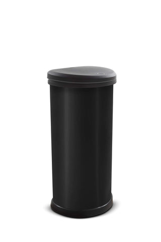 Curver Metal Effect 70% Recycled Kitchen One Touch Deco Bin, Black, 40 Litre