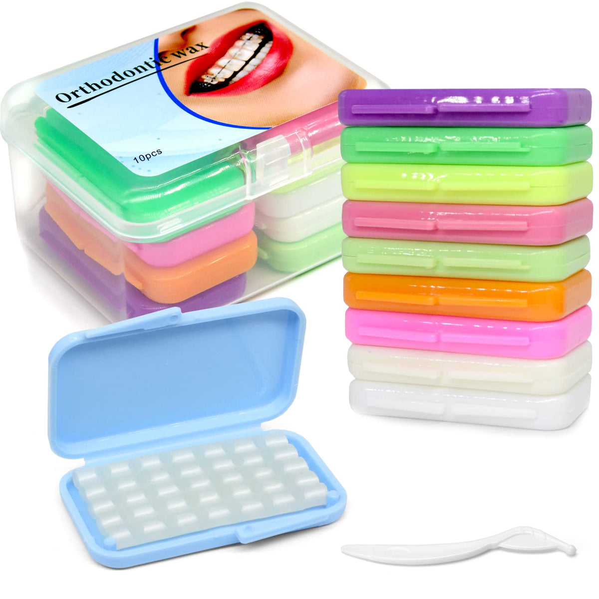 10 Boxes Dental Wax, BVN Orthodontic Wax, Dental Wax for Braces, Braces Wax, Wax for Braces, Teeth Wax, Orthodontic Wax for Braces, Relief Wax for Dental Brace Wearer and Patients for Oral Care