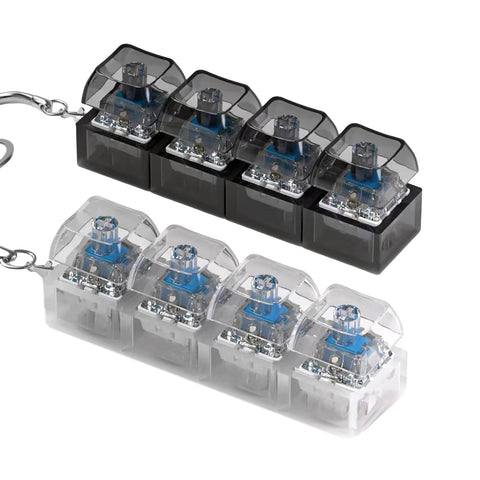 2 Pcs Keyboard Fidget Toy for Adults Fidget Clicker Decompression Toys Keychain Stress Relief?Black and White?