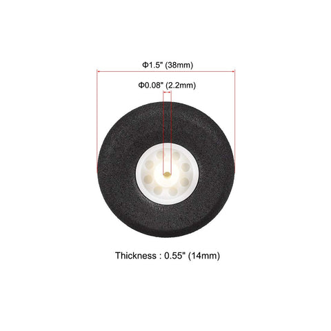 uxcell RC Airplane Wheels - 4PCS RC Airplane Aircraft Sponge Wheels 1.5 Inch x 0.08 Inch