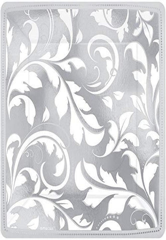 Amscan Silver Wedding Anniversary Dessert Plates Party Supplies, 7"