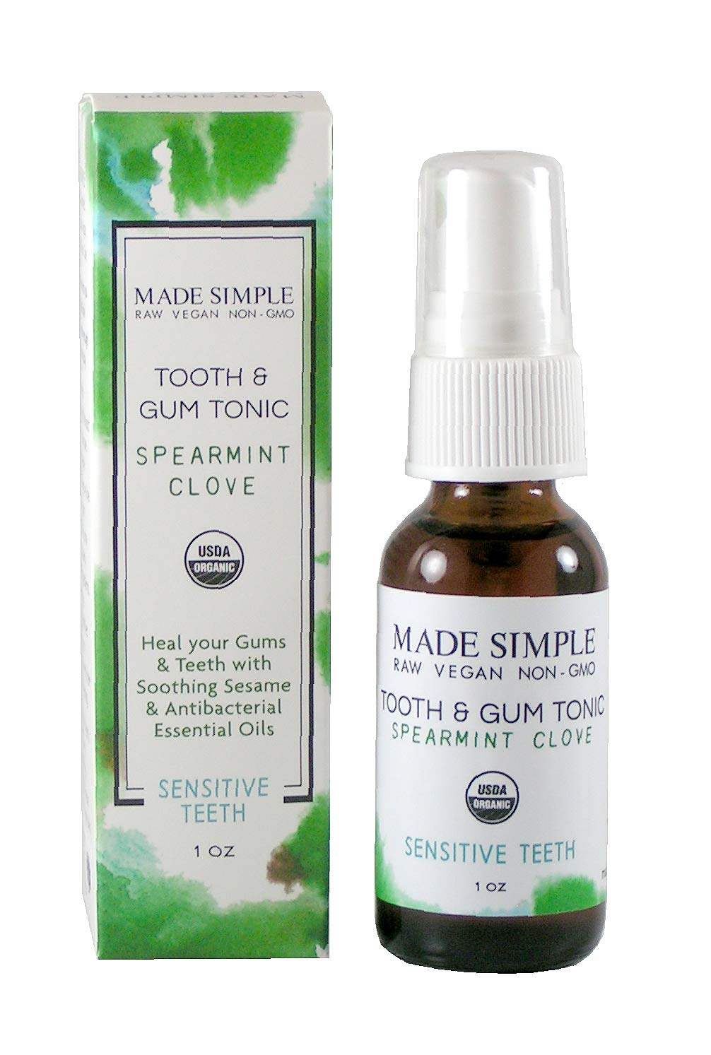 Certified Organic Raw Vegan Cruelty-free Spearmint Clove Tooth & Gum Tonic