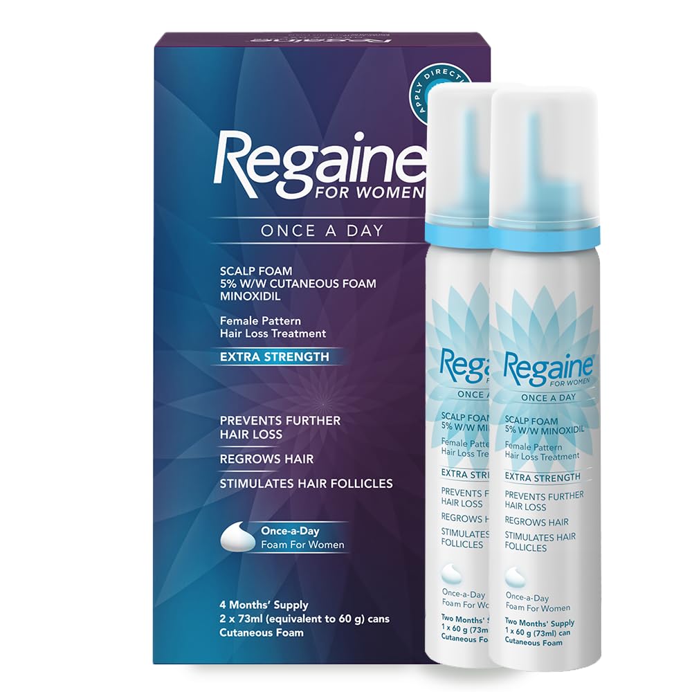 Regaine for Women, Hair Growth & Prevents further Hair Loss, Scalp Foam, with Minoxidil, 4 MonthsÃƒÆ’Ã†â€™Ãƒâ€šÃ‚Â¢ÃƒÆ’Ã‚Â¢ÃƒÂ¢Ã¢â€šÂ¬Ã…Â¡Ãƒâ€šÃ‚Â¬ÃƒÆ’Ã‚Â¢ÃƒÂ¢Ã¢â€šÂ¬Ã…Â¾Ãƒâ€šÃ‚Â¢ Supply , 2 x 73ml