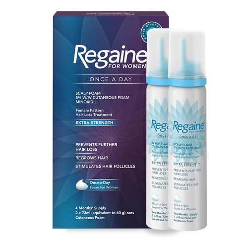 Regaine for Women, Hair Growth & Prevents further Hair Loss, Scalp Foam, with Minoxidil, 4 MonthsÃƒÆ’Ã†â€™Ãƒâ€šÃ‚Â¢ÃƒÆ’Ã‚Â¢ÃƒÂ¢Ã¢â€šÂ¬Ã…Â¡Ãƒâ€šÃ‚Â¬ÃƒÆ’Ã‚Â¢ÃƒÂ¢Ã¢â€šÂ¬Ã…Â¾Ãƒâ€šÃ‚Â¢ Supply , 2 x 73ml