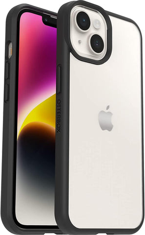 OtterBox Sleek Series Case for iPhone 14, Shockproof, Drop Proof, Ultra-Slim, Protective Thin Case, Tested to Military Standard, Clear/Black - Non-Retail Packaging