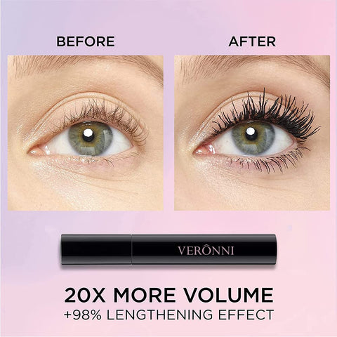 VERONNI Waterproof Mascara,CurlingThick Lengthening Eyelash Mascara,Lifts And Extends Lash Length, Clump Resistant, Non-smudge Eyelash Colorful Extension Curl Mascara Makeup (04-Green)