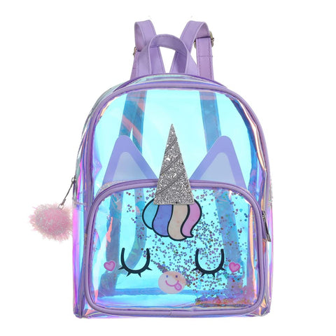 TENDYCOCO Unicorn Backpack- Holographic Clear Backpack Transparent Unicorn Casual Daypack Schoolbag for Girls
