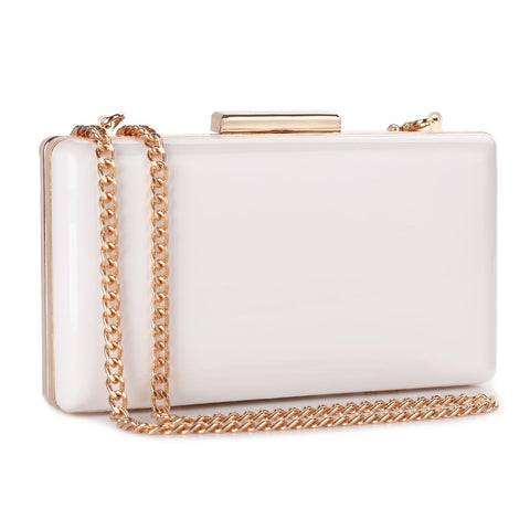 Hupifaz Evening Purse - Small Clutch Purses for Women Wedding and Party, Women's Formal Evening Bag, White