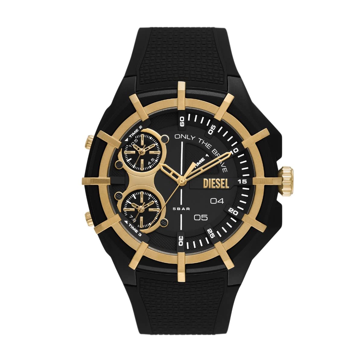 Diesel Watch for Men Framed, Three Hand Movement, 51 mm Multi Nylon Case with a Silicone Strap, DZ1987