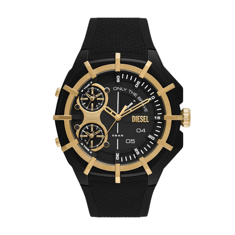 Diesel Watch for Men Framed, Three Hand Movement, 51 mm Multi Nylon Case with a Silicone Strap, DZ1987