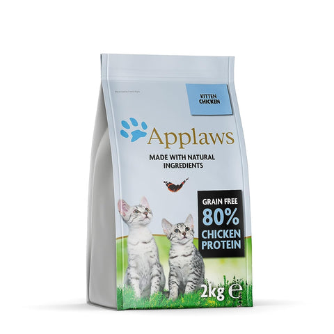 Applaws Complete Natural and Grain Free Dry Kitten Cat Food with Chicken, 2 kg Bag (Pack of 1) color 3.Packaging may vary.