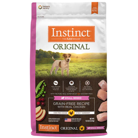 Instinct Small Breed Dry Dog Food, Original Real Chicken Recipe Natural Grain Free Dry Dog Food, 11 lb. Bag