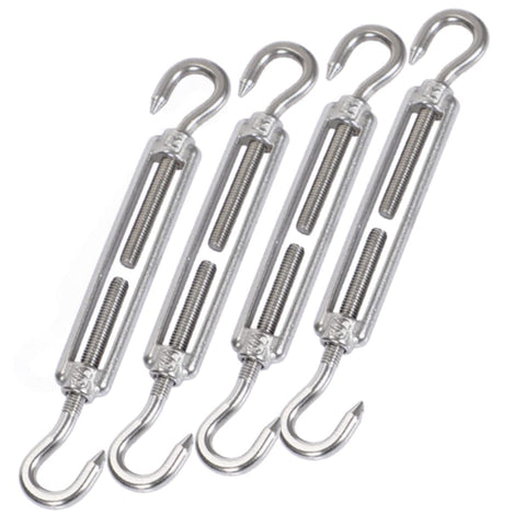 HOUSON M4 Stainless Steel Turnbuckles Wire Tensioner, Adjustable Turnbuckle Hook and Hook for Trellis, Stainless Steel Rope System, Garden Wire, Fence Tensioner Pack of 4(CC)