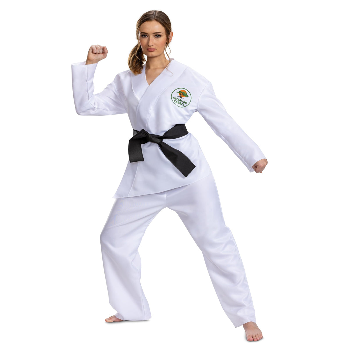 Disguise Miyagi-Do Adult Costume, Official Cobra Kai Adult Costumes with Pants and Belt, Adult Size L/XL