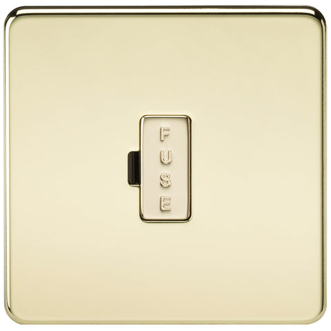 Knightsbridge SF6000PB Screwless 13 A Fused Spur Unit, Polished Brass