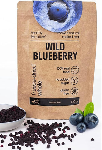 Healthy Future | Freeze Dried Wild Blueberries 100% Natural, Gluten free, No added sugar, No preservatives, Healthy fruit snack (100g)