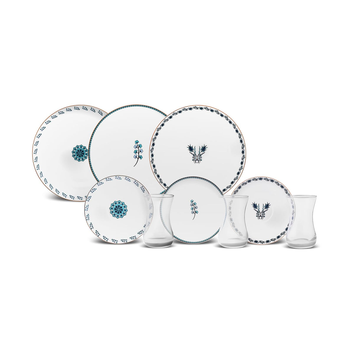 Karaca ?znik 18-Piece Dessert Set for 6 People - Elegant Tableware for Delicious Desserts
