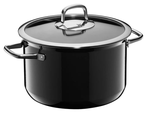 WMF Fusiontec Compact Cooking Pot Large 24 cm Glass Lid Casserole Pot Induction 5.9 L High-Tech Ceramic Stackable Scratch-Resistant Black