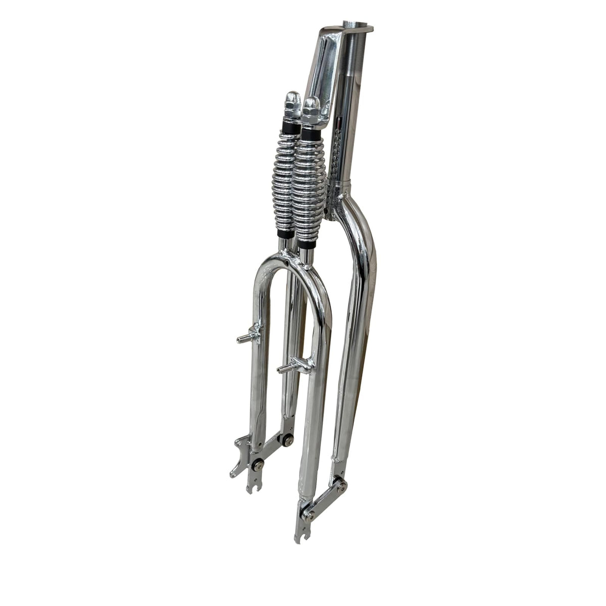 AUTES 26" Springer Fork 1" Threaded,Cruiser Chopper Bike Dual Spring Classical Fork (Chromed)