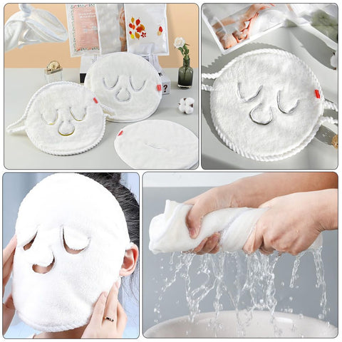 Beaupretty 2pcs Face Towel Mask Facial Steamer Towel Coral Fleece Moisturizing Towel Warmers Hot Cold Mask Spa Skin Care Tool for Women Girls