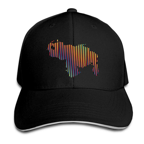 swqfzki Colored Venezuela Map Mens Baseball Caps Adjustable Peaked Sandwich Dad Hat Black