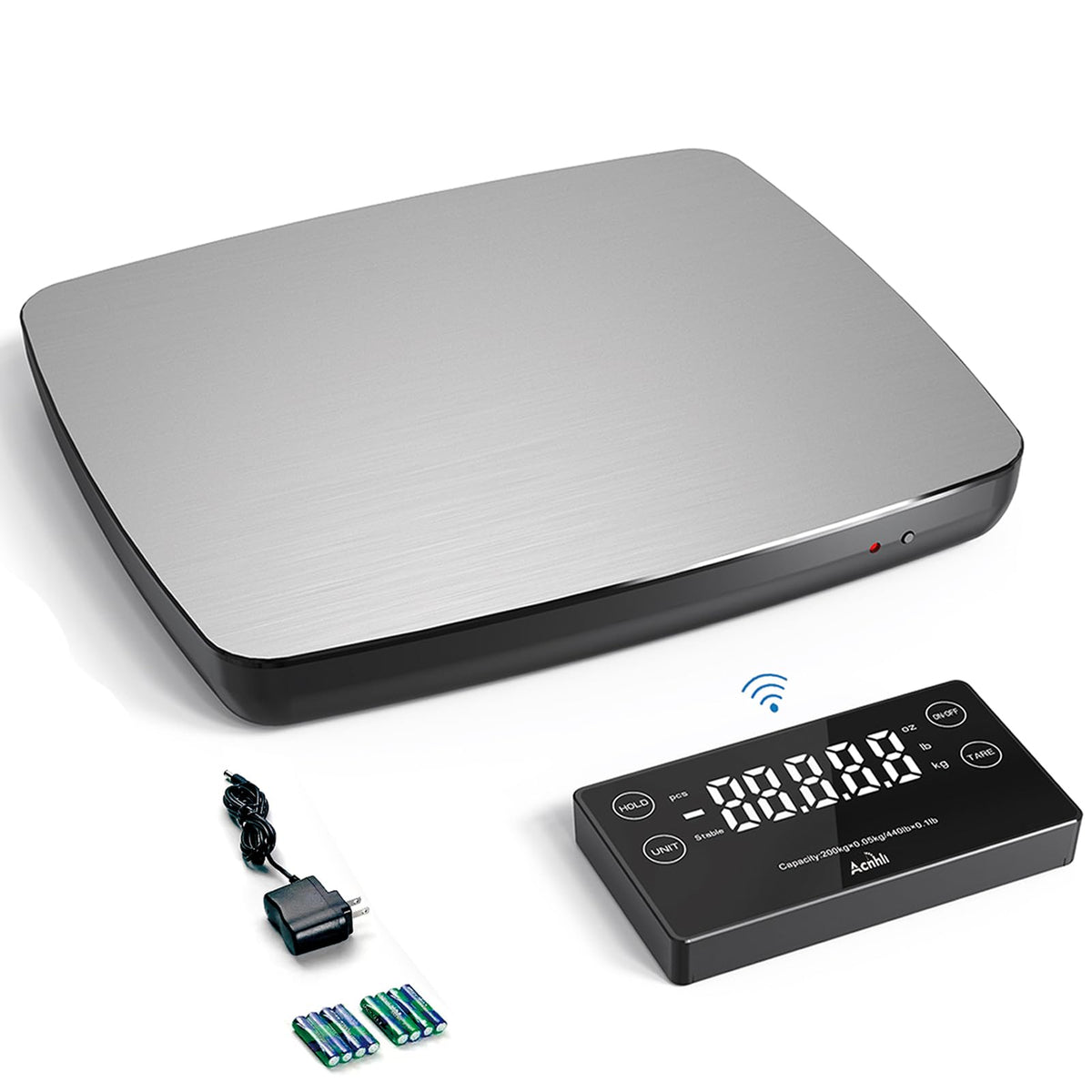 ACNHLI Smart Digital Postal Scale, 440 pounds Digital Heavy Duty Transport Postal Scale with Durable Stainless Steel pan, Suitable for Warehouses, Home, Office, Express Companies.