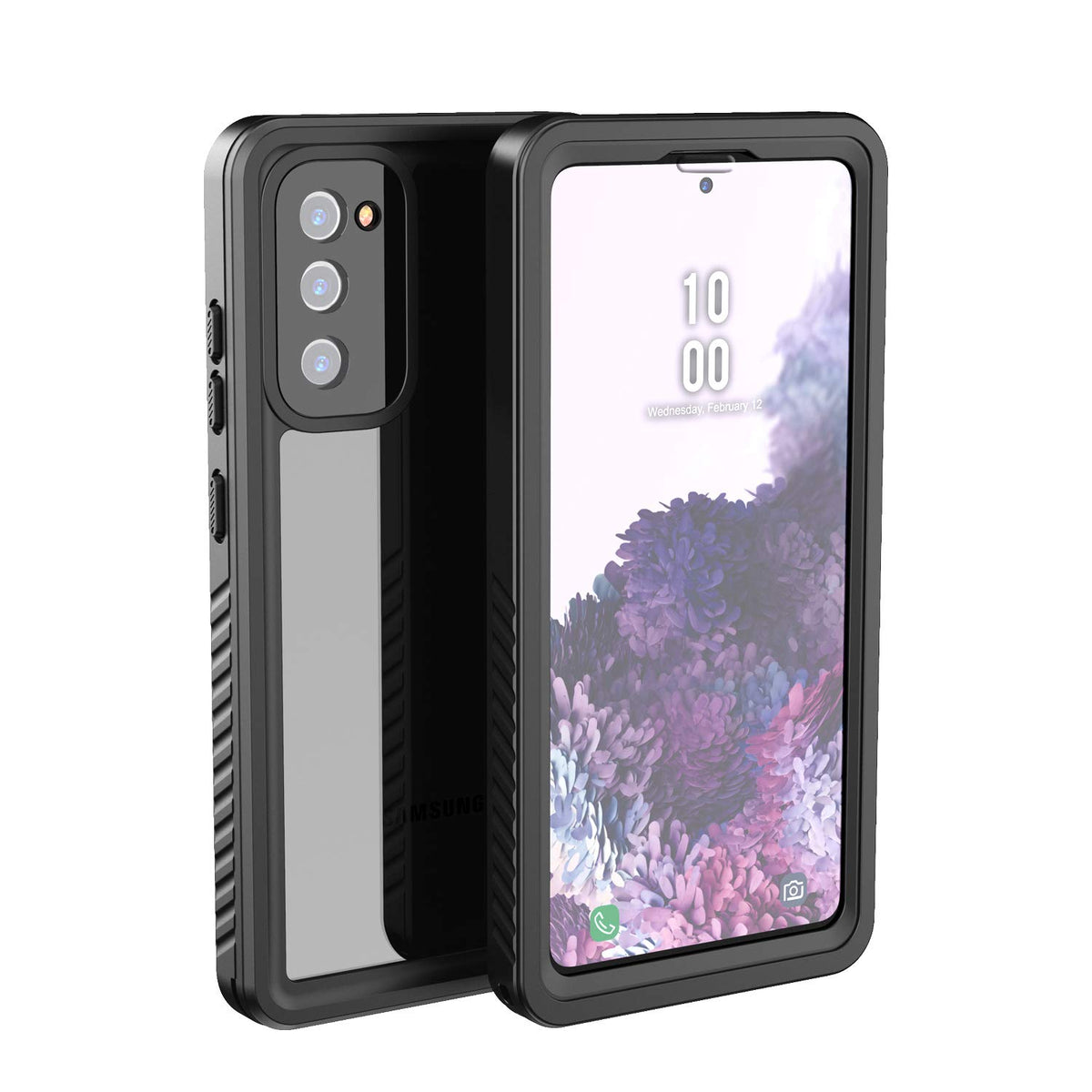 for Samsung Galaxy S20 FE 5G Waterproof Case 6.2-inch IP68 Full Body Seal Slim Shockproof Dustproof Snowproof Underwater TPU PC Hybrid Outdoor Transparent Cover, Supports Wireless Charging