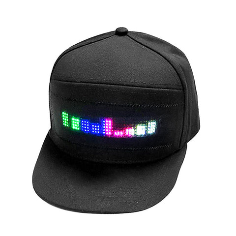 DEWIN LED Hats,Programmable Bluetooth APP Control Editable Colorful LED Hat for Outdoor,Concert, Carnival, Christmas, Bars, Clubs(Black)