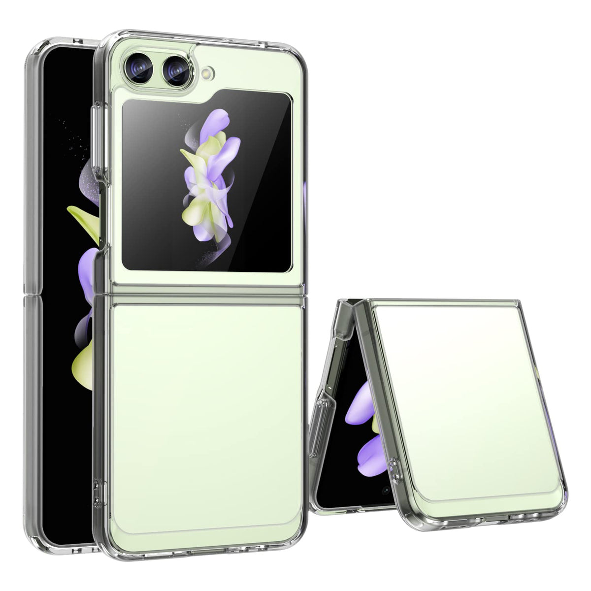 Wookfiss Case for Samsung Galaxy Z Flip 5 5G Carbon Fibre Material Design Silicone TPU Flexible Shockproof Protective Case Compatible with Galaxy Z Flip5