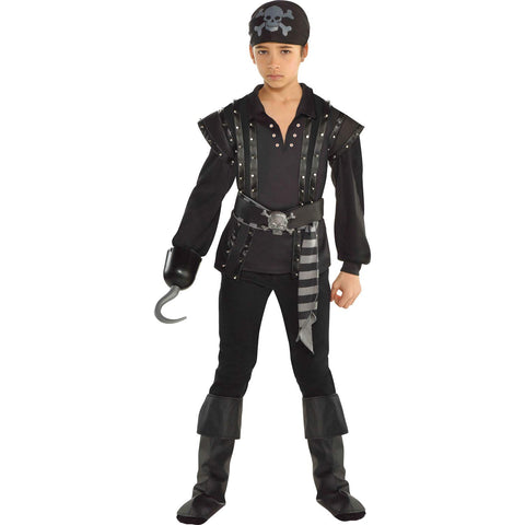 amscan (PKT) (9904720) Child Boys Dark Sea Scoundrel Costume (6-8yr) Black