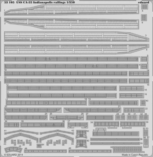 Eduard Models USS CA-35 Indianapolis Railings Detail Set