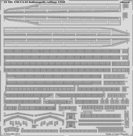 Eduard Models USS CA-35 Indianapolis Railings Detail Set
