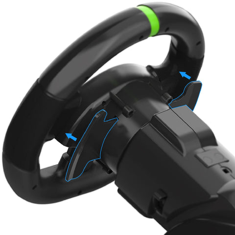 Game Steering Wheel, Gaming Racing Wheel with Pedal, 180 Degrees Rotation Shifter Gaming Steering Wheel Simulates Driving for PS 3 for PC for Switch Android