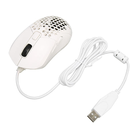 Naroote Honeycomb Gaming Mouse,RGB Backlight 6 Programmable Buttons 7200 DPI Lightweight Ergonomic Wired Gaming Mouse Gaming Mouse Wired Black Gaming Mouse for PC (White)