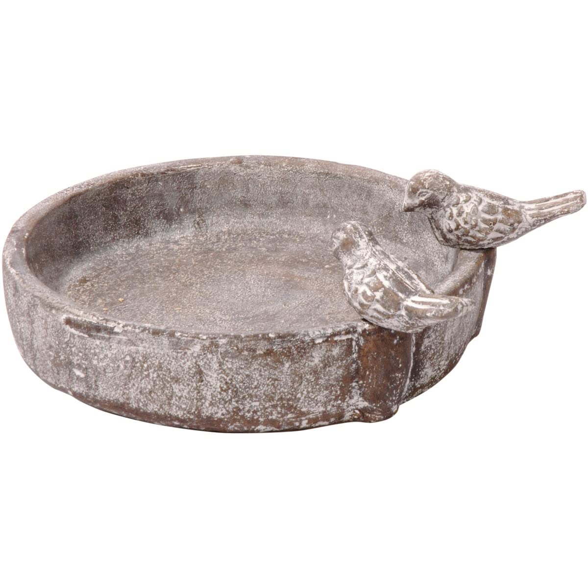 dobarÂ® Classic Bird Bath Pool Oasis - Bird Bath Made of Cement - Bird Pool for Wild Birds - Water Bath for Garden/Patio/Balcony - Diameter 24.5 cm - Grey