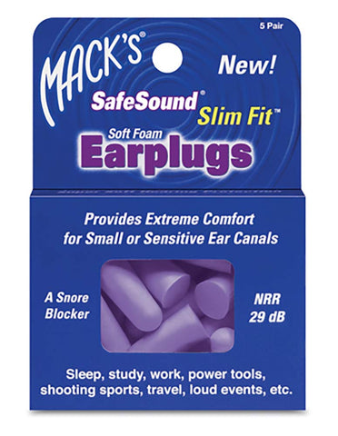 Mack's Slim Fit Ear Plugs (5 Pair) - Purple