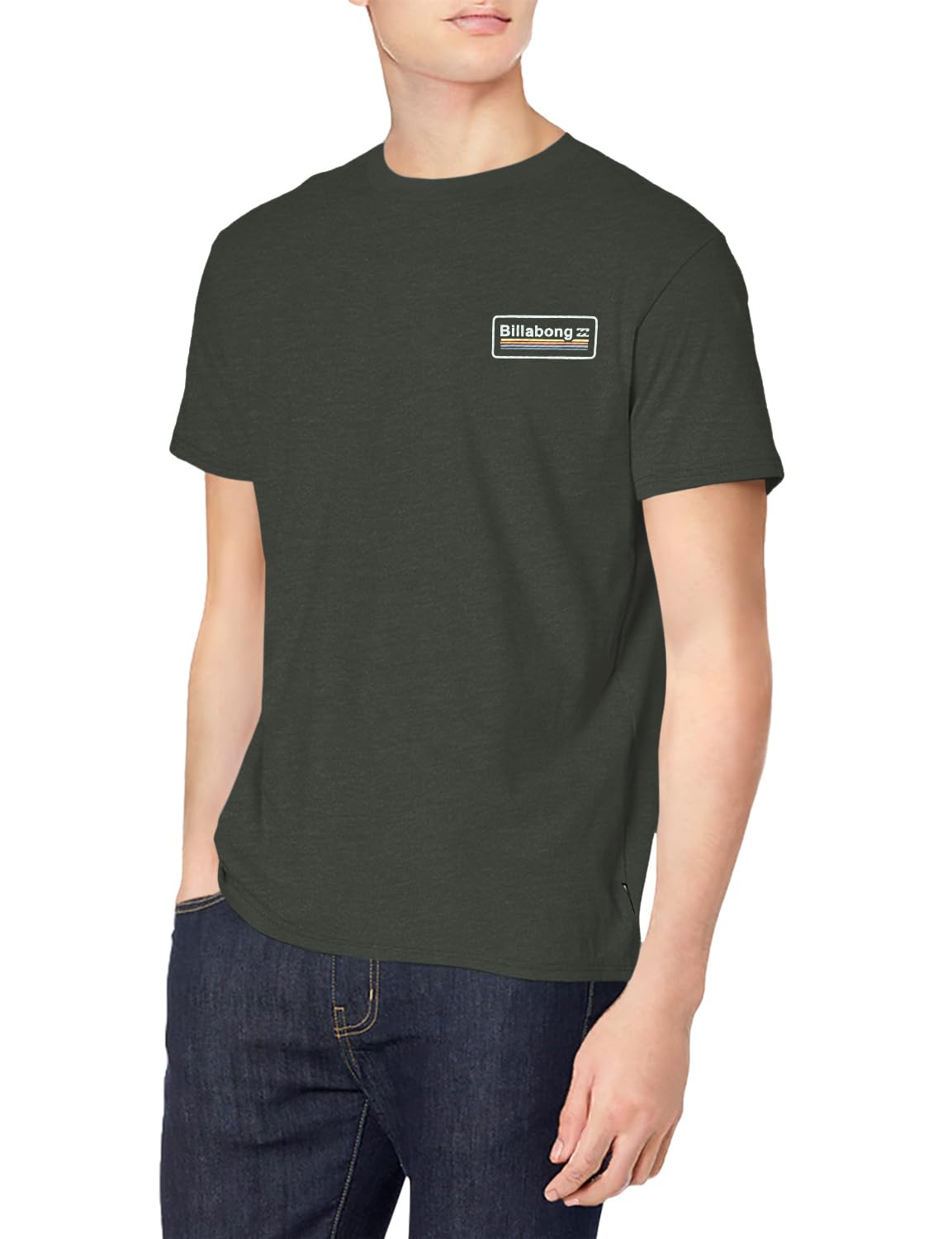 Billabong Men's Classic Short Sleeve Premium Logo Graphic Tee T-Shirt, Walled II Charcoal