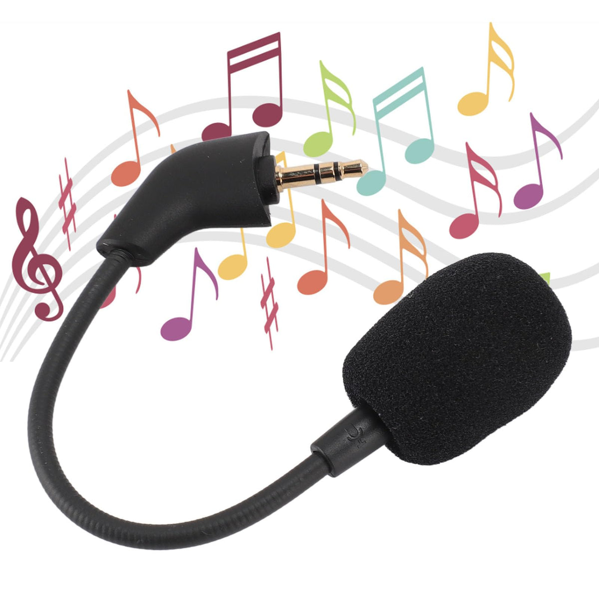 Game Mic Replacement for HyperX Cloud Wired Headset, 3.5mm Plug Detachable Headphone Microphone with Flexible Arm, Omnidirectional Noise Reduction Mic for HyperX Cloud