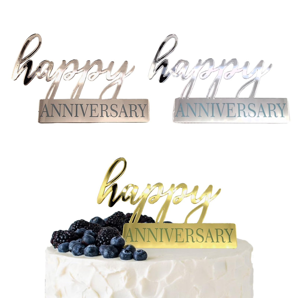 Happy Anniversary Cake Topper Birthday Cake Decorations,Happy Anniversary Sign Wedding Cake Toppers Happy Anniversary Decorations Happy Anniversary Cupcake Toppers Birthday Cake Decorating Supplies