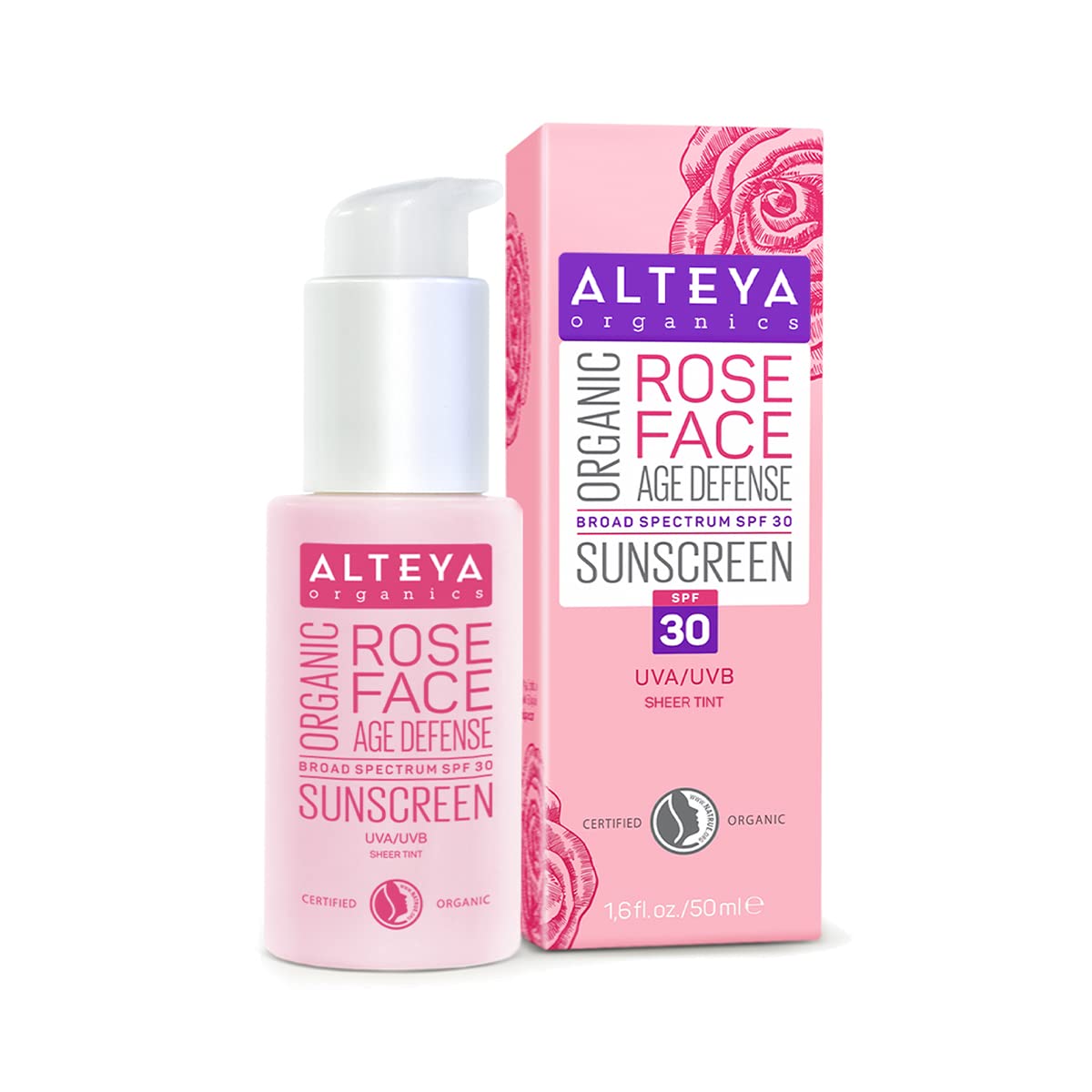 Alteya Organic Sunscreen Rose Face Cream SPF30-50 ml